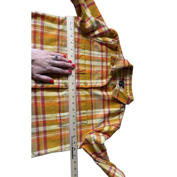 Cotopaxi Mero Flannel Button Down Shirt Unisex size S Yellow Orange Amber Plaid - Picture 6 of 10